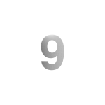 GPF stainless steel satin house number 9, 150 mm