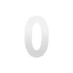 GPF white house number 0 XL, 250 mm