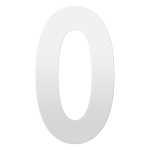 GPF white house number 0 XXL, 400 mm