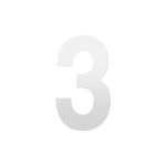 GPF white house number 3 XL, 250 mm