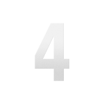 GPF white house number 4 XL, 250 mm