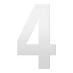 GPF white house number 4 XXL, 400 mm