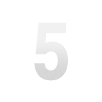 GPF white house number 5 XL, 250 mm