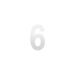 GPF stainless steel satin house number 6, 150 mm