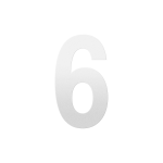 GPF white house number 6 XL, 250 mm