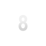 GPF stainless steel satin house number 8, 150 mm