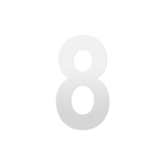 GPF white house number 8 XL, 250 mm