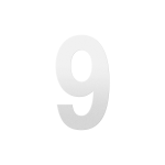 GPF white house number 9 XL, 250 mm