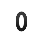 GPF black house number 0 L, 200 mm