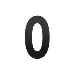 GPF black house number 0 XL, 250 mm