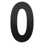 GPF black house number 0 XXL, 400 mm