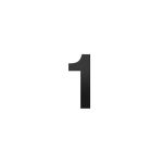 GPF stainless steel satin house number 1, 150 mm