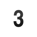 GPF black house number 3 L, 200 mm