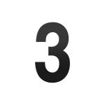 GPF black house number 3 XL, 250 mm