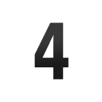 GPF black house number 4 XL, 250 mm