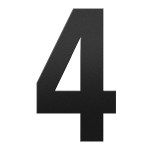 GPF black house number 4 XXL, 400 mm