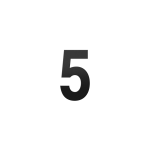 GPF stainless steel satin house number 5, 150 mm