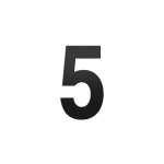 GPF black house number 5 L, 200 mm