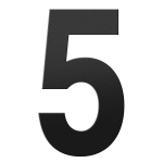 GPF black house number 5 XXL, 400 mm