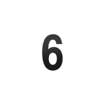 GPF stainless steel satin house number 6, 150 mm