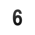 GPF black house number 6 L, 200 mm