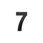 GPF black house number 7 L, 200 mm