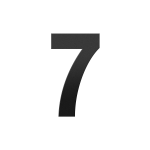 GPF black house number 7 XL, 250 mm