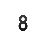 GPF stainless steel satin house number 8, 150 mm