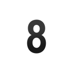 GPF black house number 8 L, 200 mm