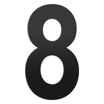 GPF black house number 8 XXL, 400 mm