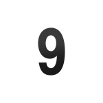 GPF black house number 9 L, 200 mm