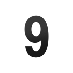 GPF black house number 9 XL, 250 mm
