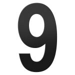 GPF black house number 9 XXL, 400 mm