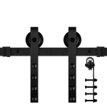 GPF0501.61 sliding door system Raskas black 400 cm (2 x 200 cm rail)