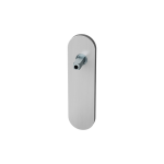 GPF1100.10 short backplate rounded satin stainless steel with welded knob fastener