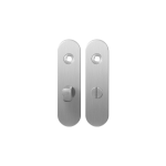 GPF1100.10 short backplate rounded bathroom 55/8 normal knob satin stainless steel