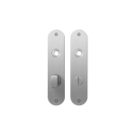 GPF1100.12 flat backplate rounded bathroom 63/8 big knob satin stainless steel