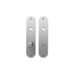 GPF1100.12 flat backplate rounded bathroom 63/8 normal knob satin stainless steel