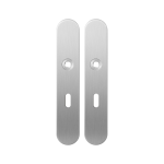 GPF1100.20 long backplate rounded lock 56 satin stainless steel
