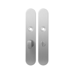 GPF1100.20 long backplate rounded bathroom 55/8 big knob satin stainless steel
