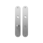 GPF1100.21 flat backplate rounded bathroom 63/8 normal knob satin stainless steel