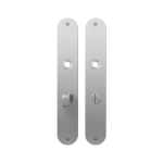 GPF1100.22 flat backplate rounded bathroom 63/8 normal knob satin stainless steel