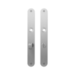 GPF1100.23 flat backplate rounded bathroom 63/8 normal knob satin stainless steel