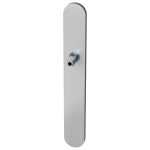 GPF1100.70 long backplate XL rounded satin stainless steel with welded knob fastener