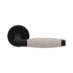 GPF4000.61-H3 Ika door handle on round rose black/ oak whitewash