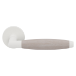GPF4001.62-H3  Ika XL door handle on round rose white/ oak whitewash