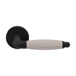 GPF4300.61-H3 Ika door handle on round rose black/ oak whitewash