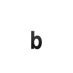 House number addition letter 'b' stainless steel satin, 156 mm