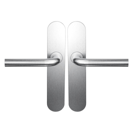 BLA100 RVS deurkruk op schild afgerond