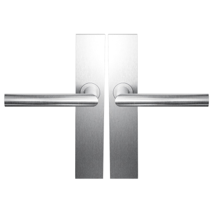 BLA115 RVS deurkruk op schild rechthoek